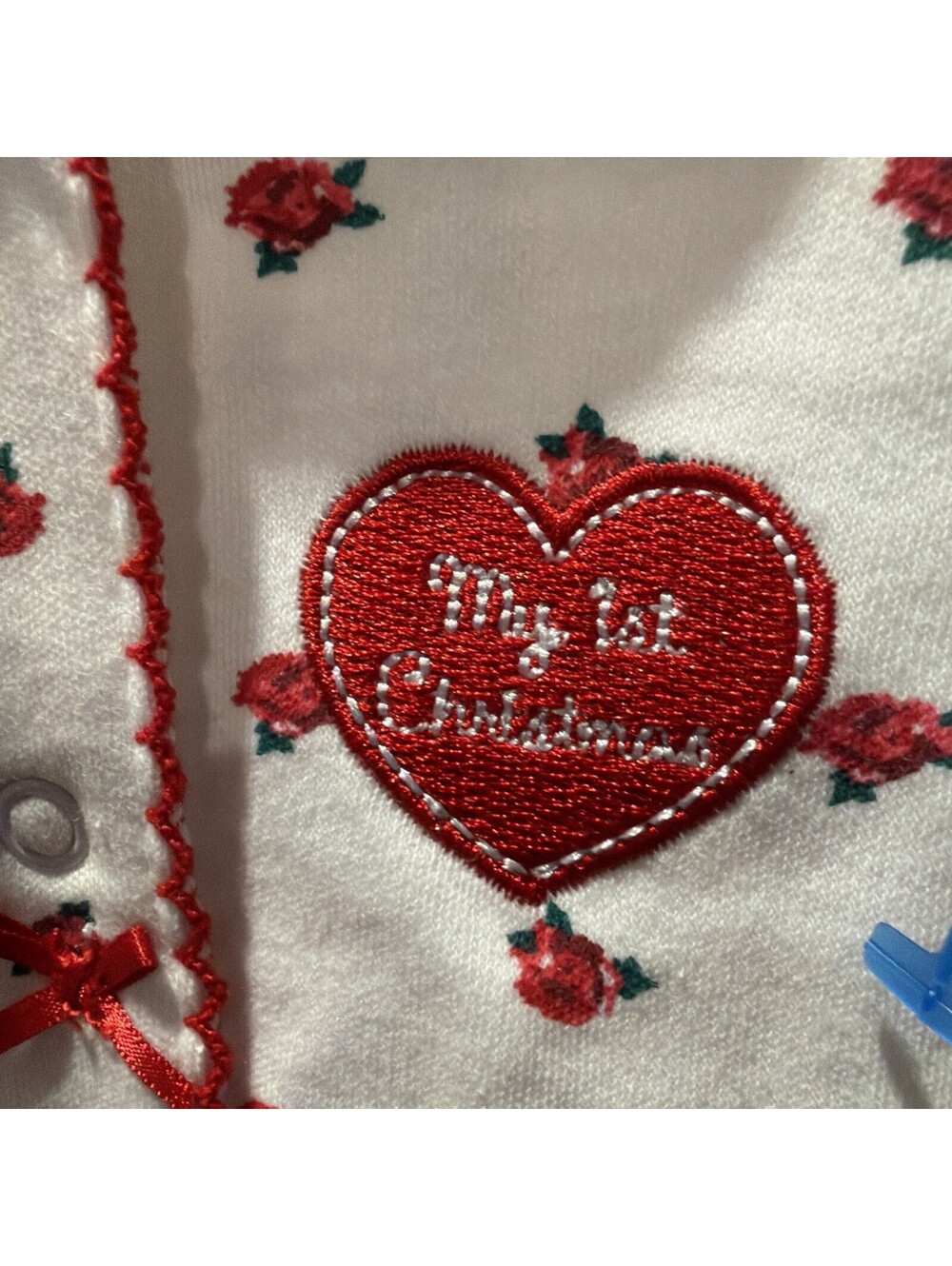 Little Me Baby Holiday Cotton Romper with Hat, 3 Months